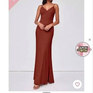 Azazie Bridesmaid Dress (Color Rust)